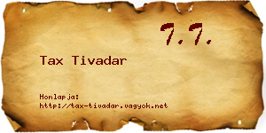 Tax Tivadar névjegykártya