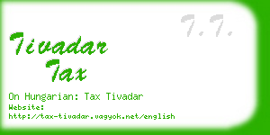 tivadar tax business card